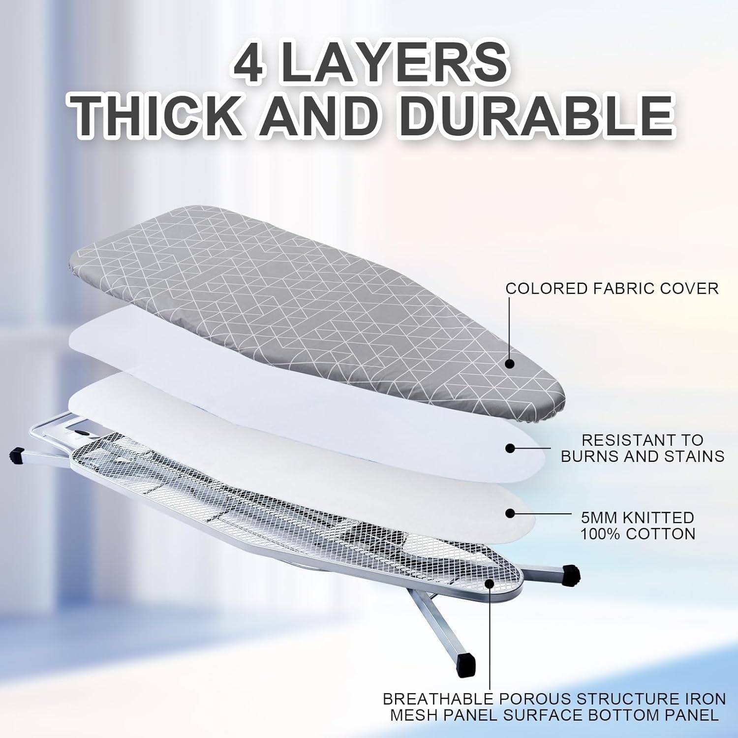 Ironing Board Height Adjustable Foldable Steam Generator Ready 120x45cm