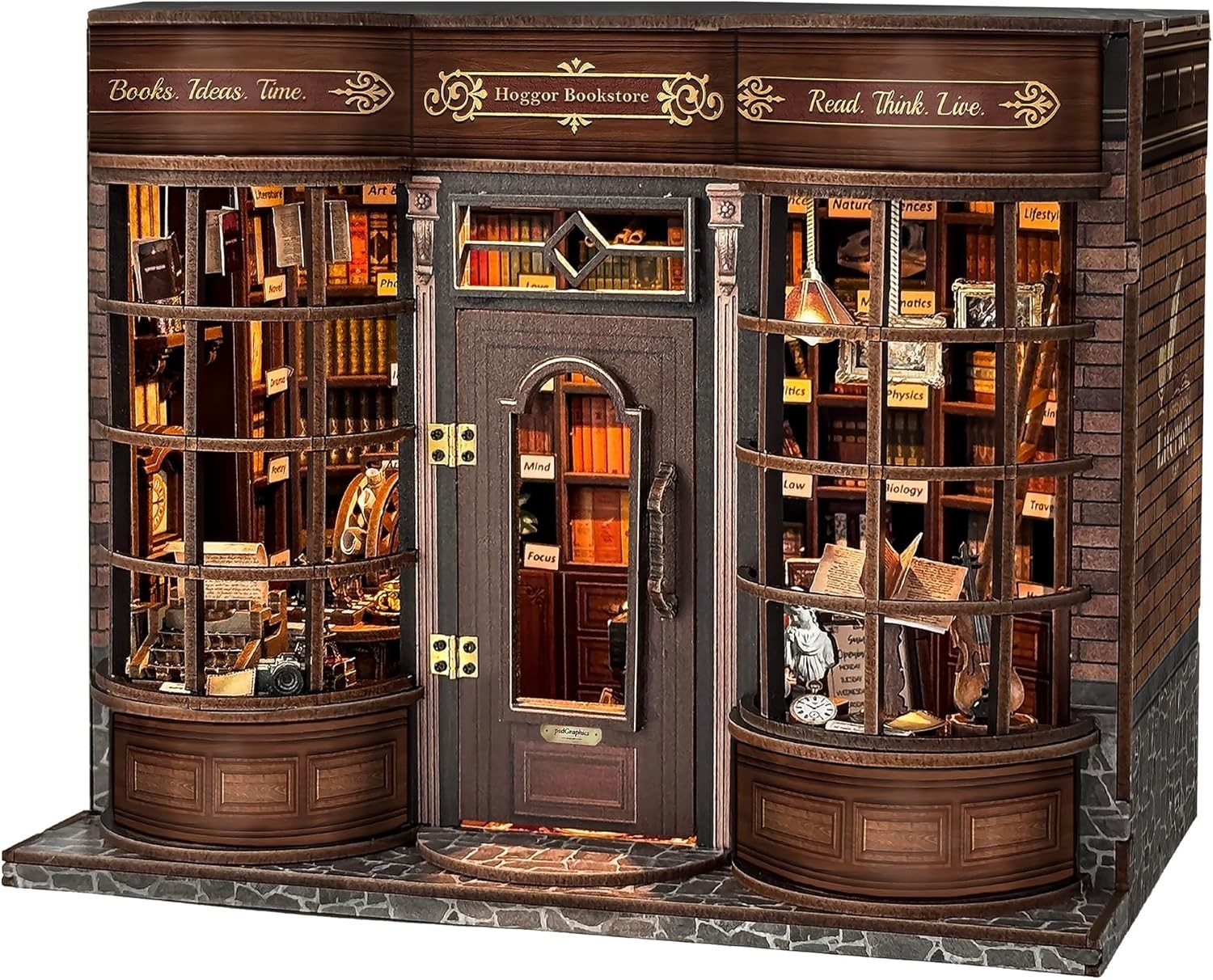 DIY Book Nook Kit Miniature Bookstore Dollhouse Bookshelf Decor Gift