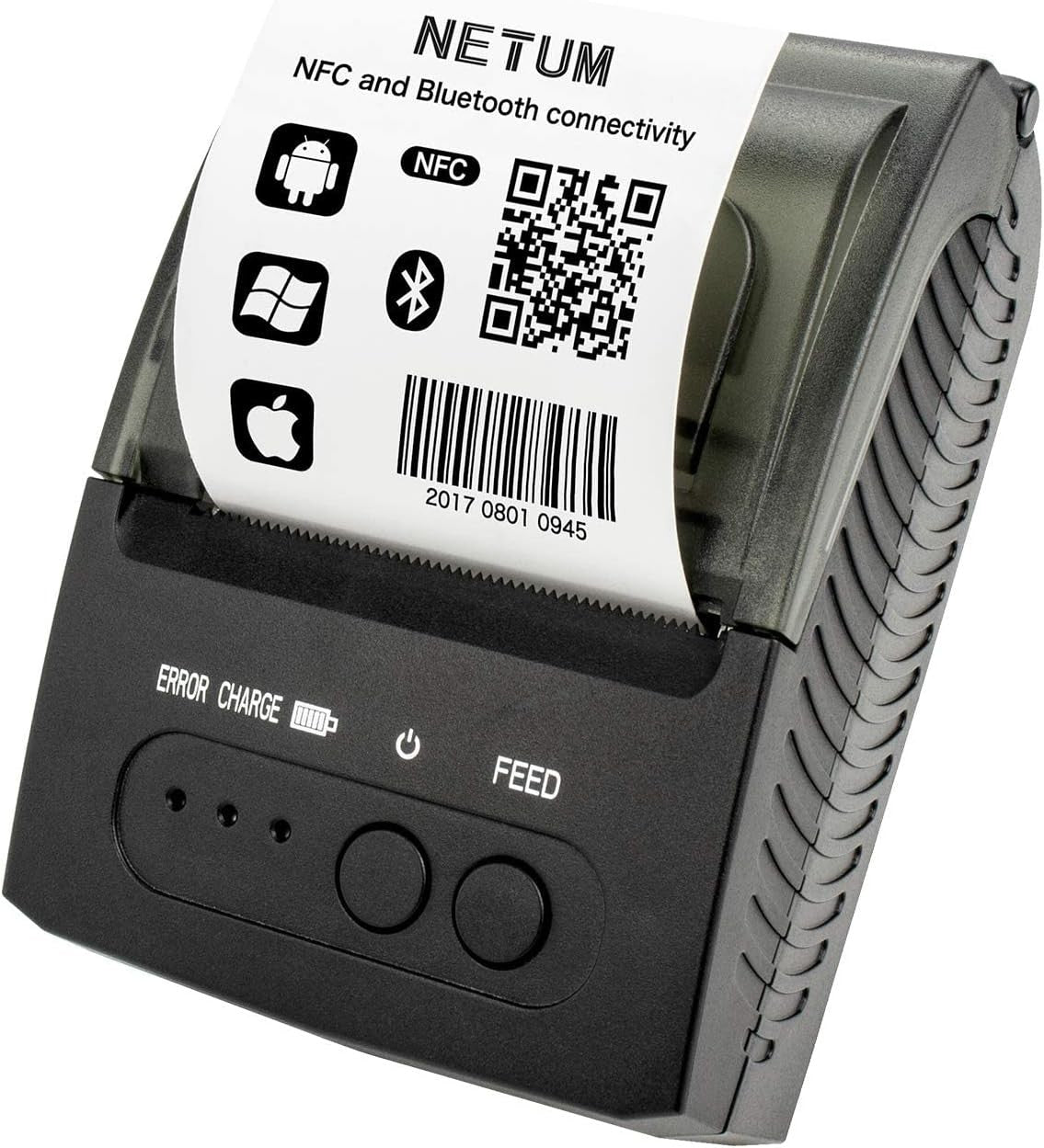 Bluetooth Mini Thermal Receipt Printer 58mm POS Black & White