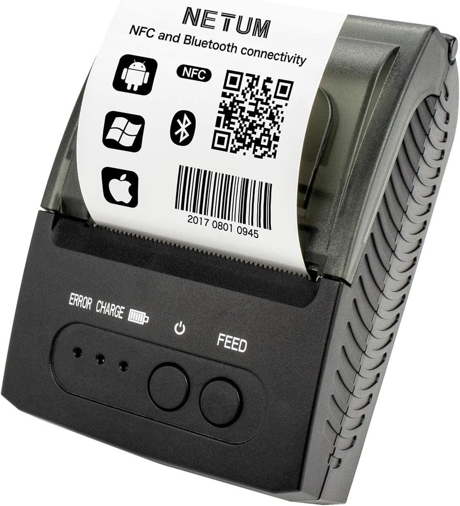 Bluetooth Mini Thermal Receipt Printer 58mm POS Black & White