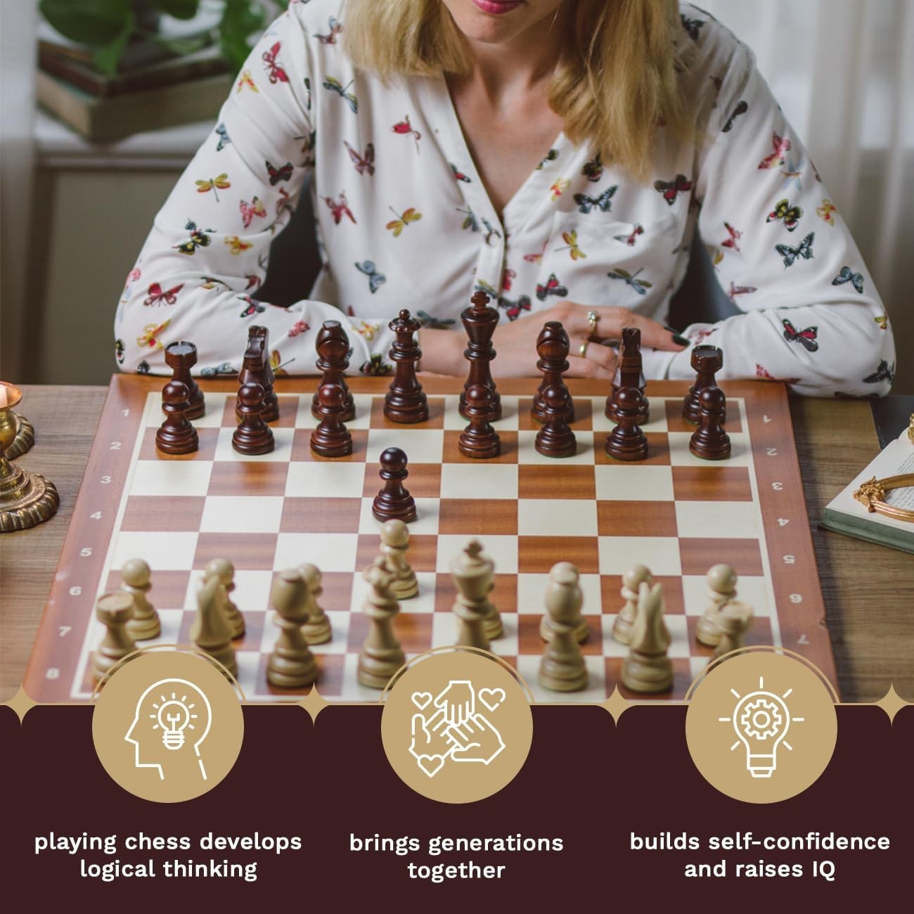 Staunton Wooden Chess Pieces No.7 | Tournament Weighted Set | 100mm King
