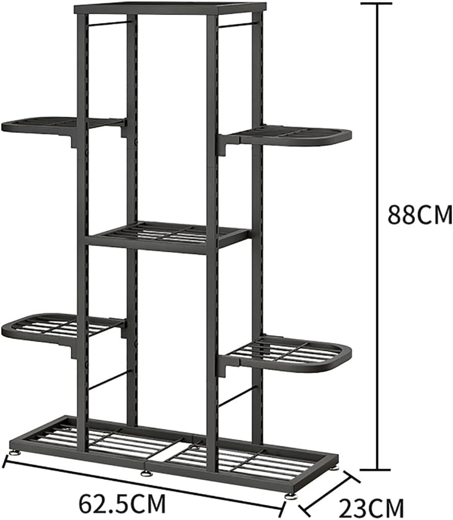 5 Tier Metal Plant Stand Indoor Outdoor Tall Flower Pot Display Rack Dark Grey