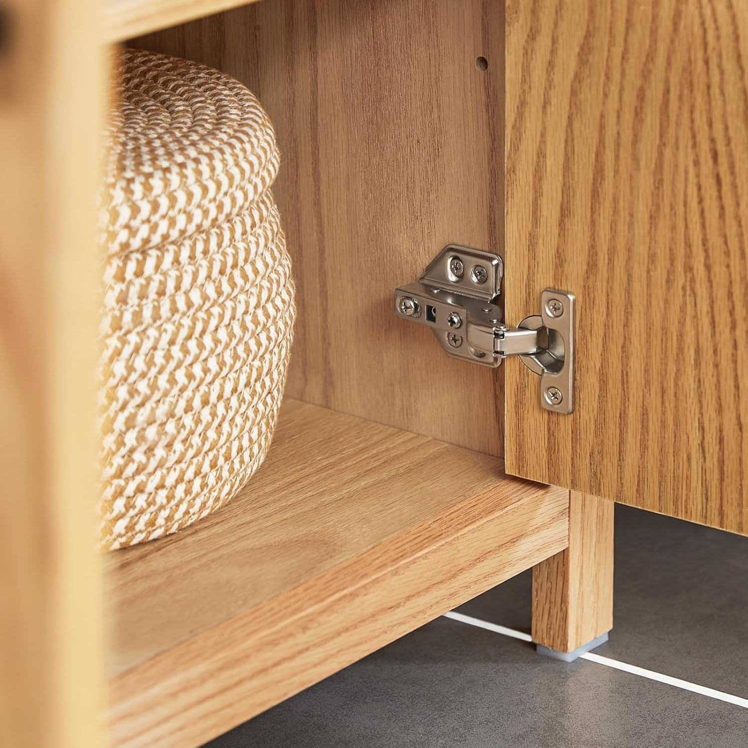 Natural Oak Bathroom Vanity Cabinet 60cm Under Sink Storage Unit with Double
