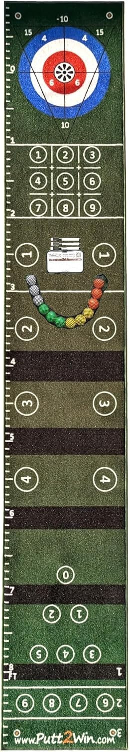 10ft Golf Putting Mat Indoor Practice Green Game Set w Balls Scoreboard