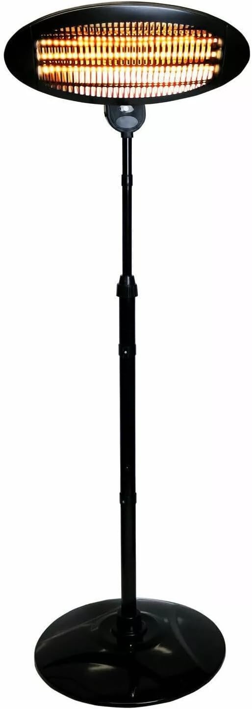 Outdoor Electric Patio Heater 2000W 3 Heat Settings, Adjustable Height & Tilt