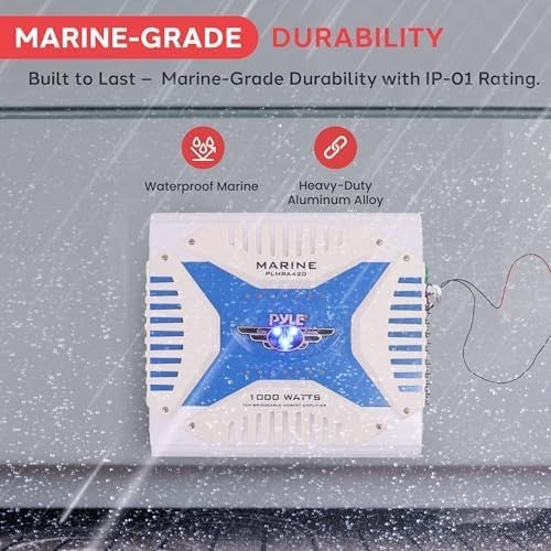 1000W 4-Channel Marine MOSFET Amp PLMRA420 Waterproof Bridgeable