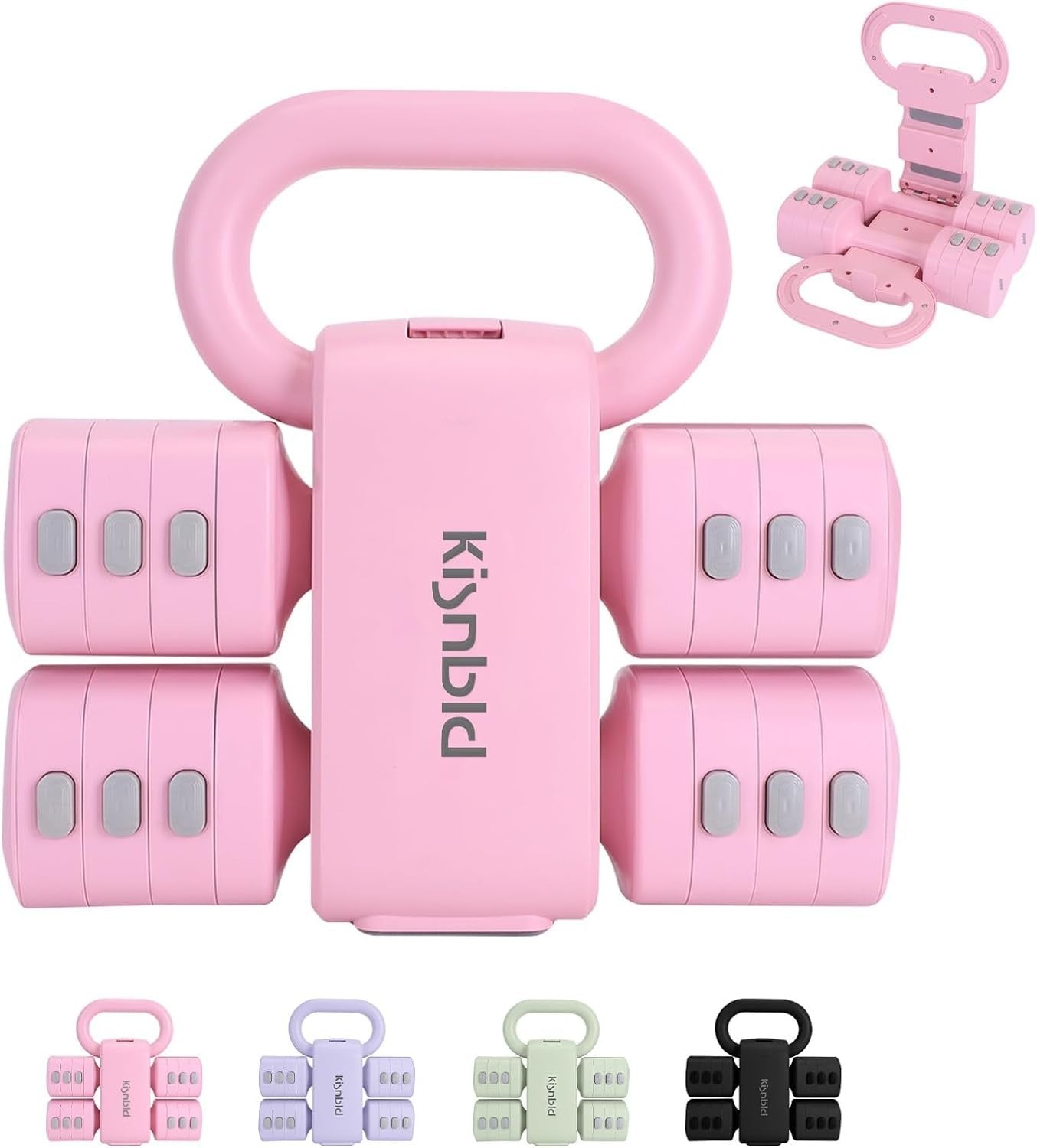 4-in-1 Adjustable Dumbbell Set 2–5LB Fast Adjust Non-Slip Weights Women