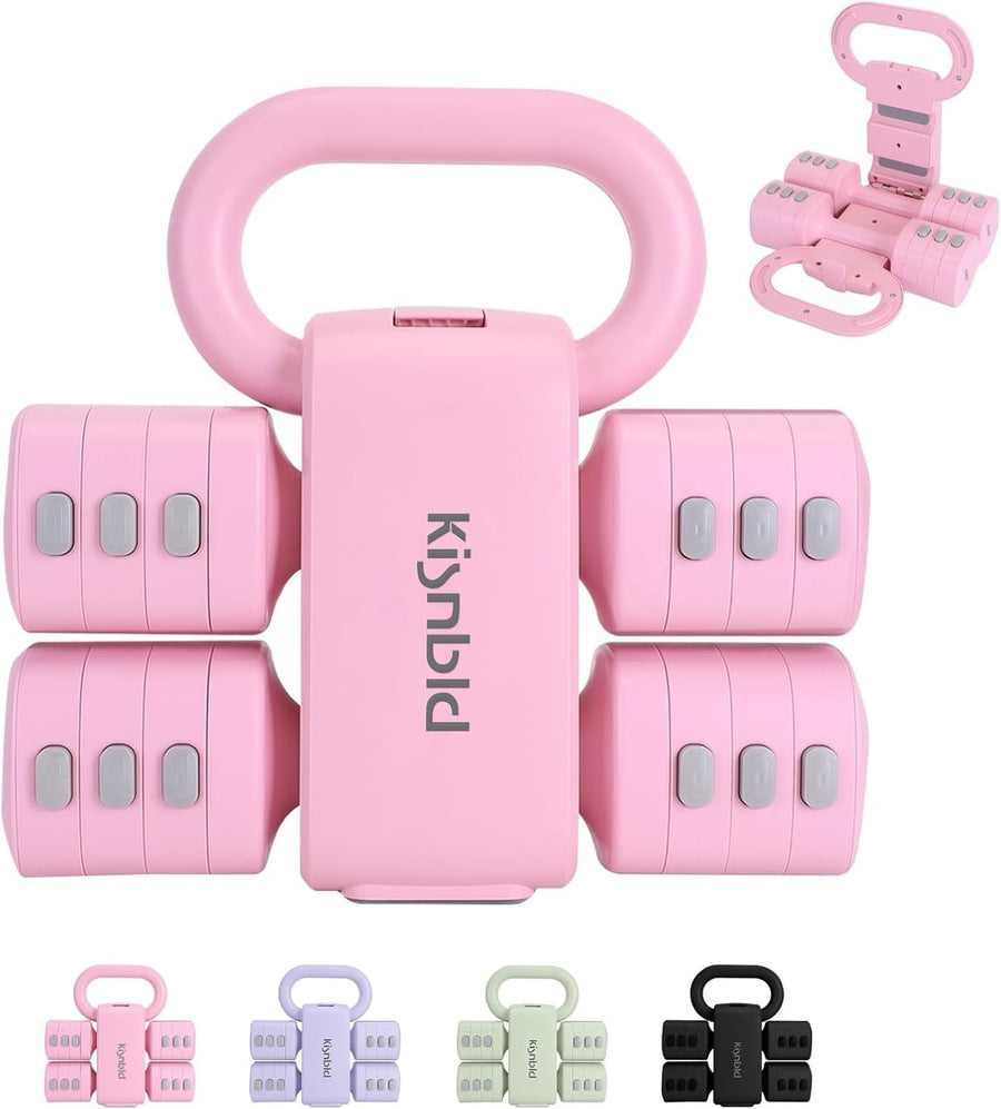 4-in-1 Adjustable Dumbbell Set 2–5LB Fast Adjust Non-Slip Weights Women