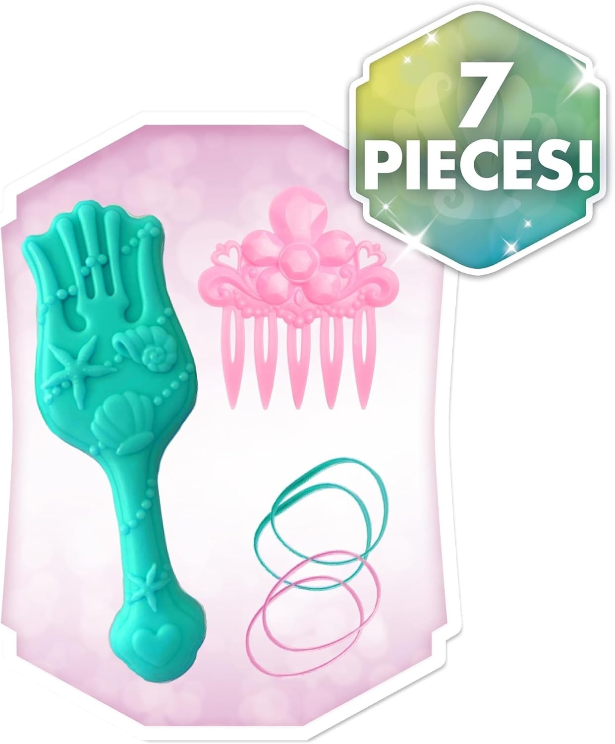 Princess Hair Styling Head Doll Playset Brush Bands Kids Toy