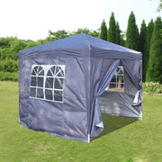 2.5x2.5m Grey Waterproof Pop Up Garden Gazebo Party Tent with Sides