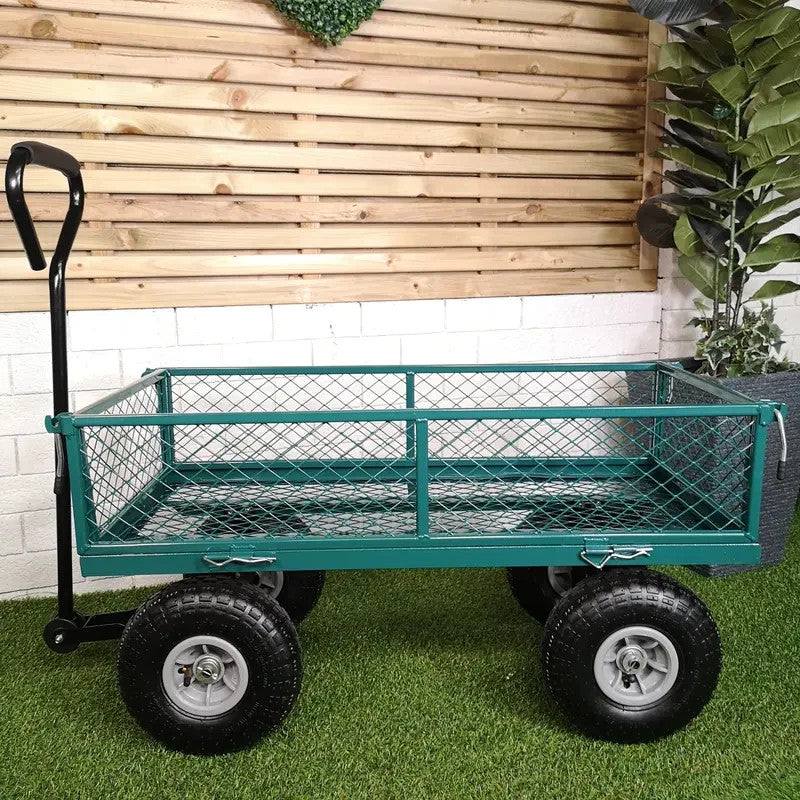 Heavy Duty Metal Garden Trolley Cart Truck Wheelbarrow with Handle