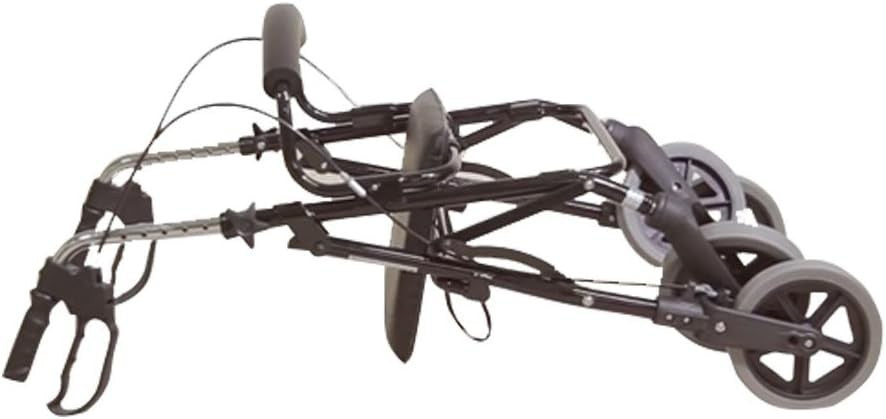 4 Wheel Rollator Walker with Seat Lightweight Folding Mobility Aid Basket