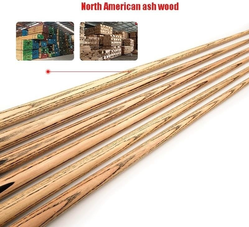 57in One Piece Snooker Pool Cue 19oz Ash Wood 10.2mm Tip Pro