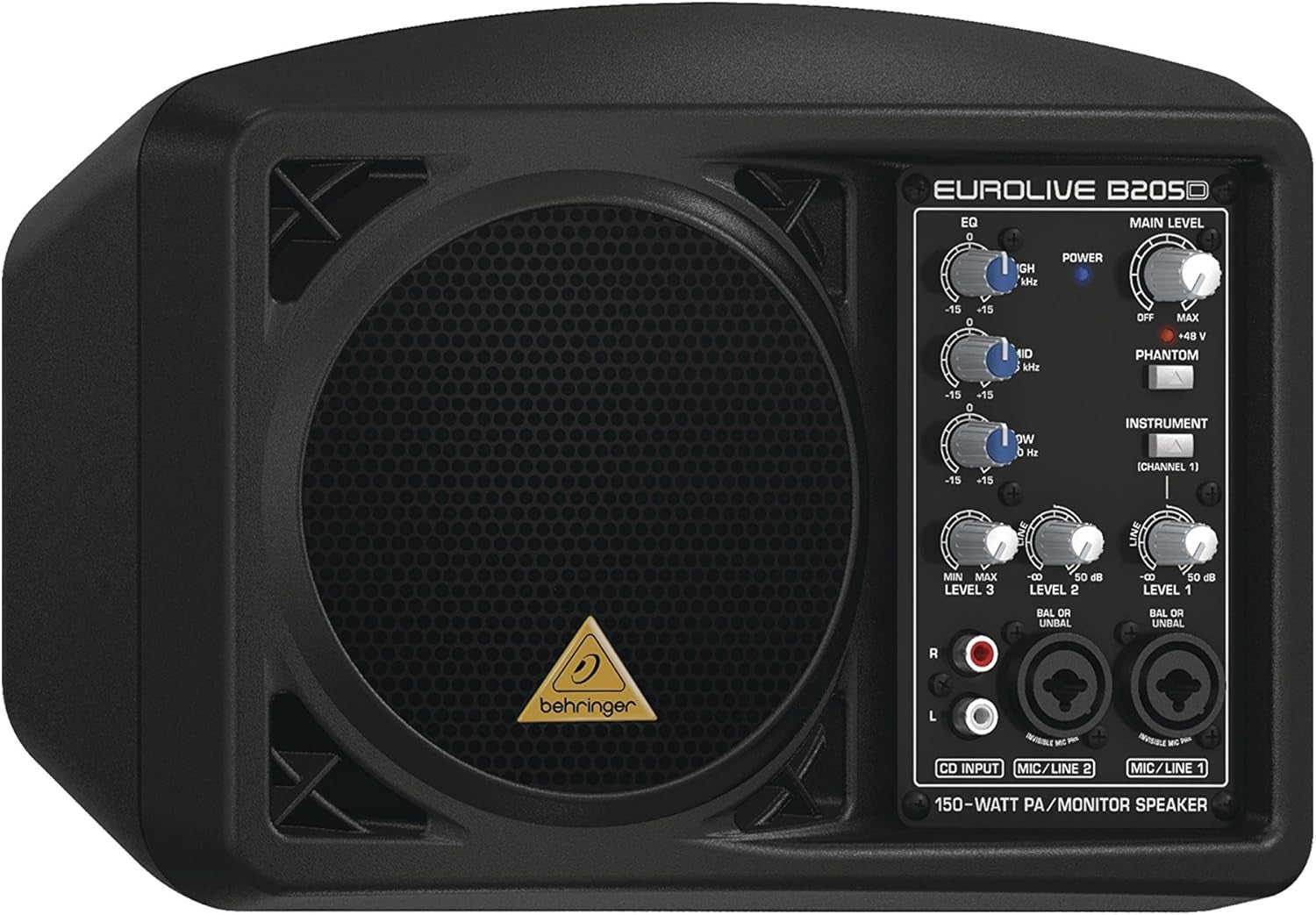 B205D 150W Active PA Monitor Speaker 5.25" Driver Mixer Phantom Power