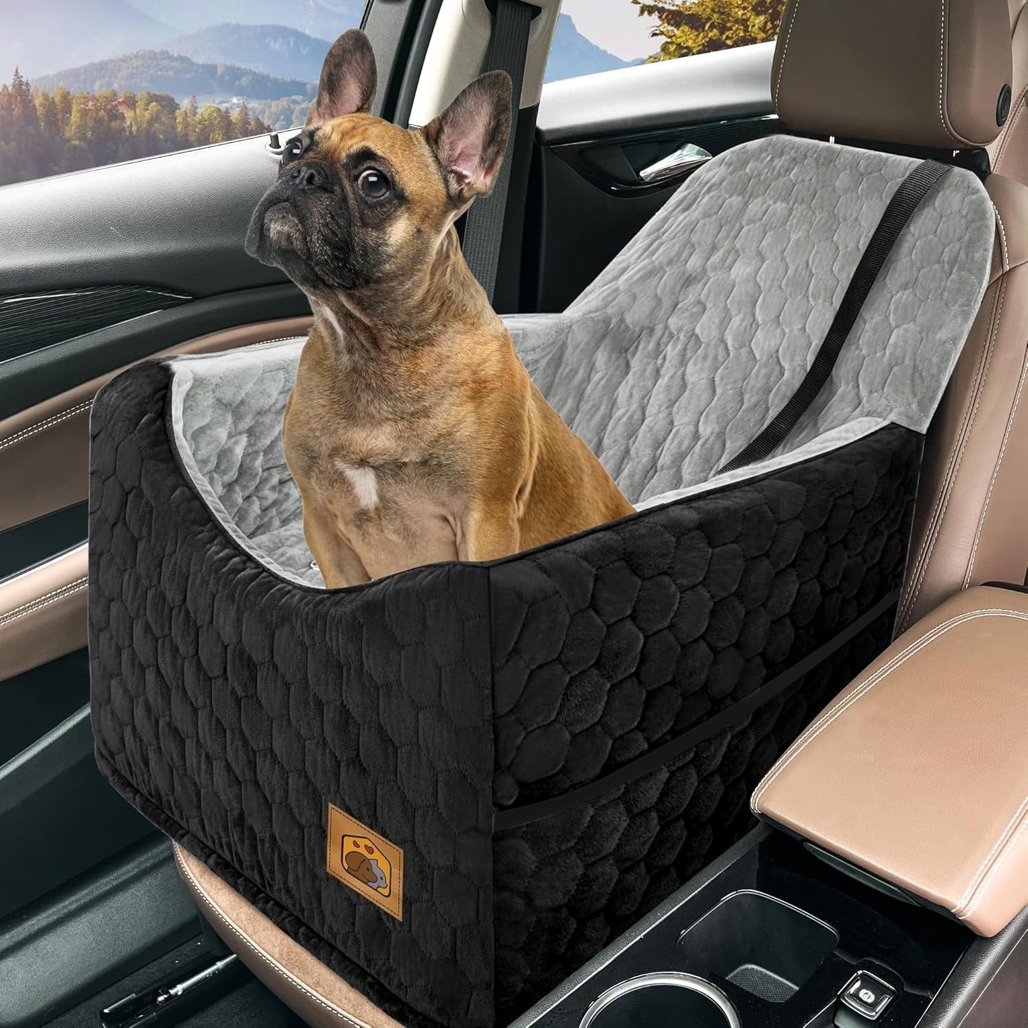 Memory Foam Dog Booster Seat Washable Pet Car Bed Travel Carrier