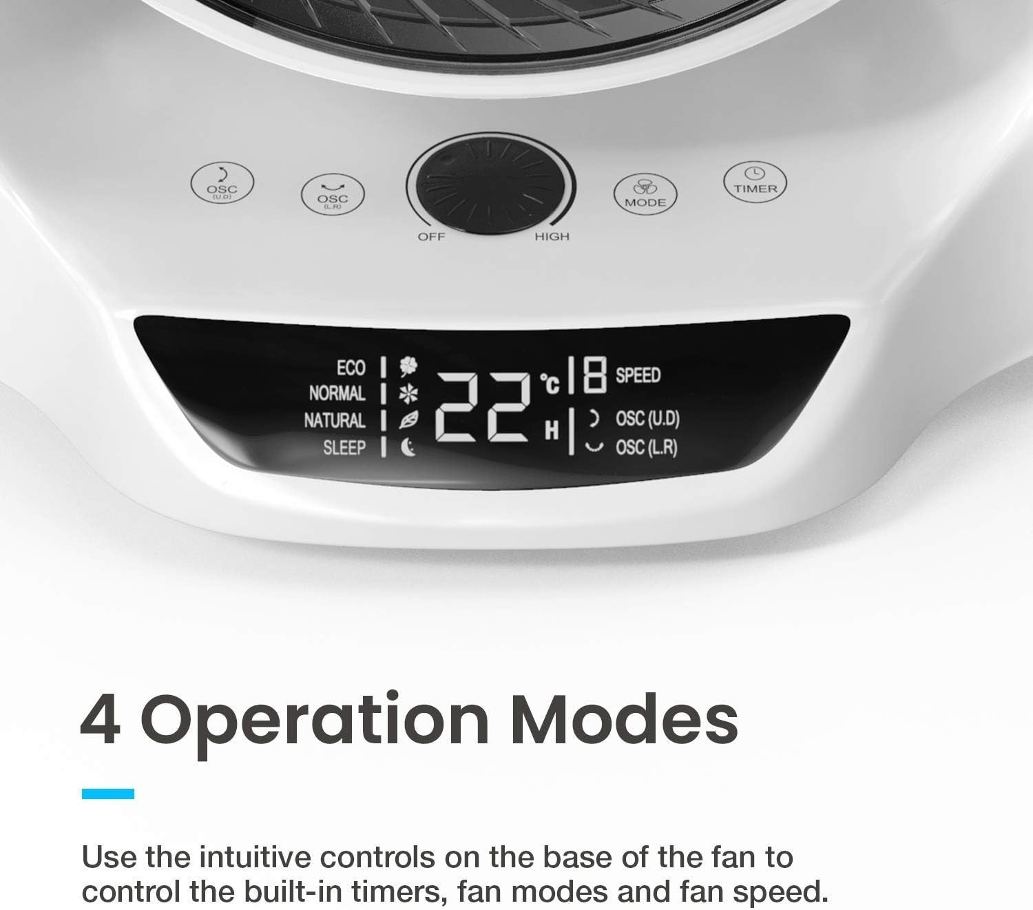 Ultra Quiet DC Air Circulator Fan – 16Speed LED Display Remote Oscillating Timer