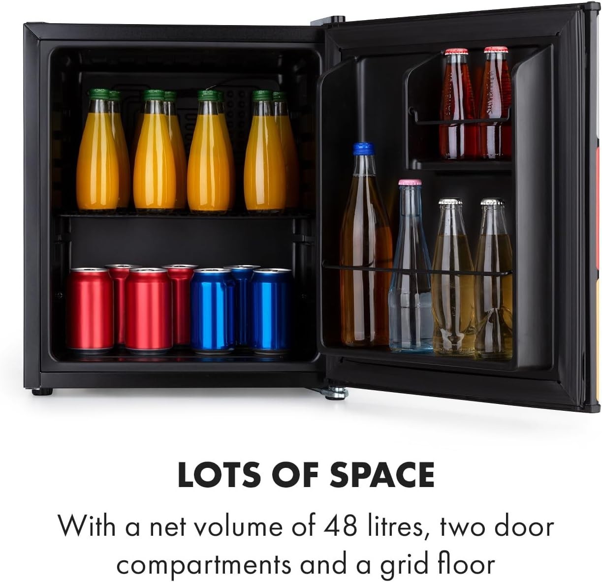 Mini Fridge 48L Compact Drinks Cooler Black Multicolor Thermoelectric