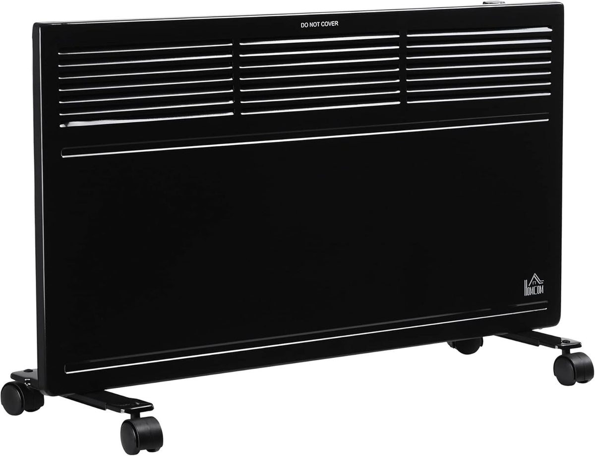 650W/1300W Portable Convector Heater Freestanding or Wall-Mounted Black