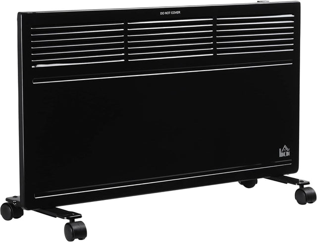 650W/1300W Portable Convector Heater Freestanding or Wall-Mounted Black