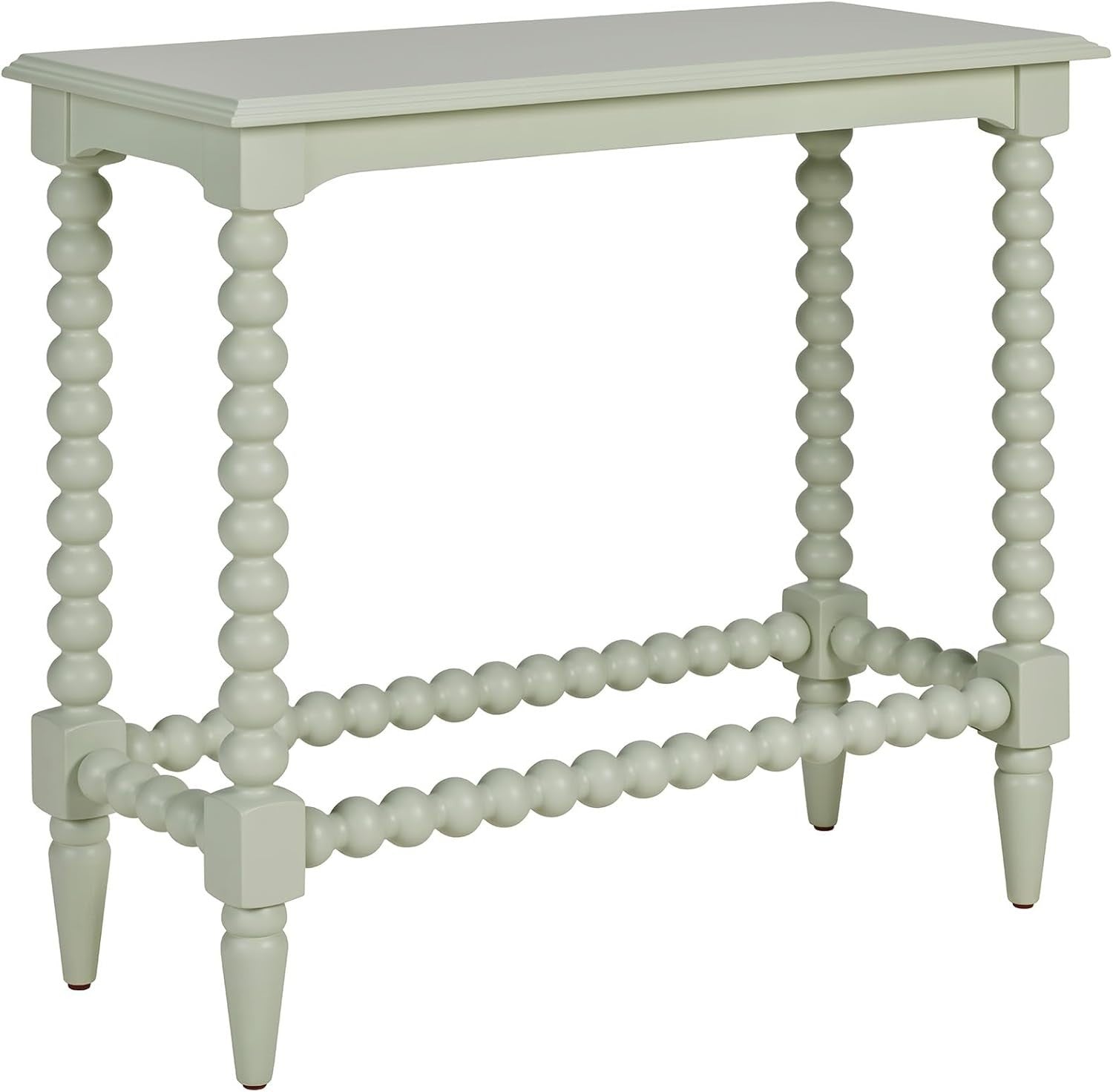 Slimline Hallway Console Table with Bobbin Legs, Pale Olive, Small 34x85x76cm
