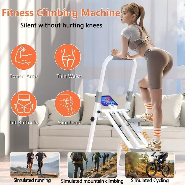 Foldable Stair Stepper Vertical Climber LCD 3-Incline Modes Ultra-Stable Base