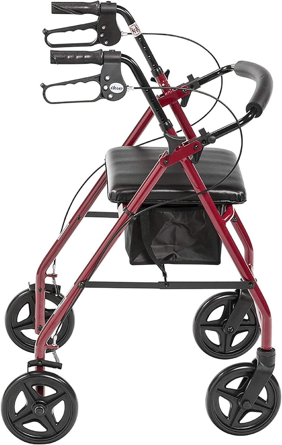 Lightweight 4 Wheel Rollator Walker with Seat Back Support Brakes