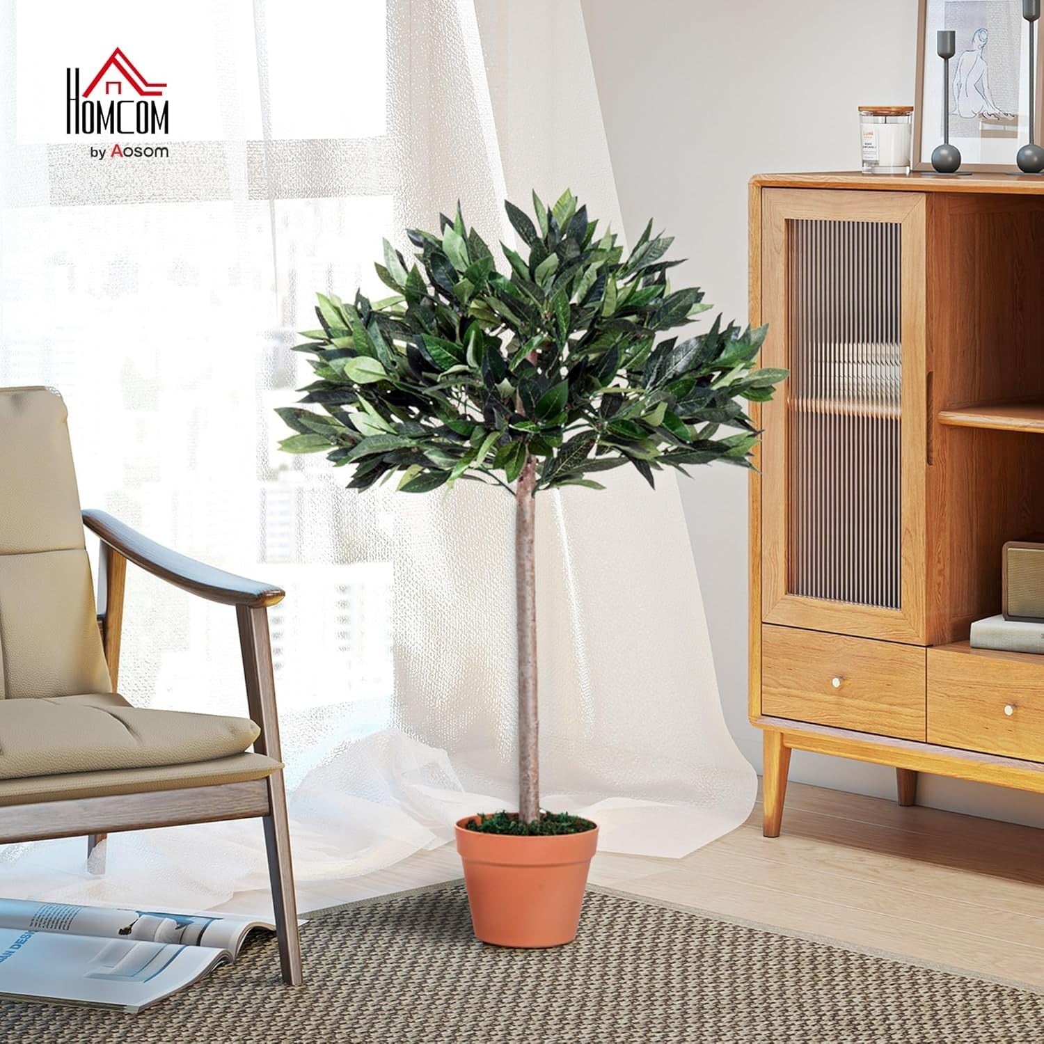 Artificial Olive Tree 90cm Faux Green Plant with Pot Mediterranean Home Decor