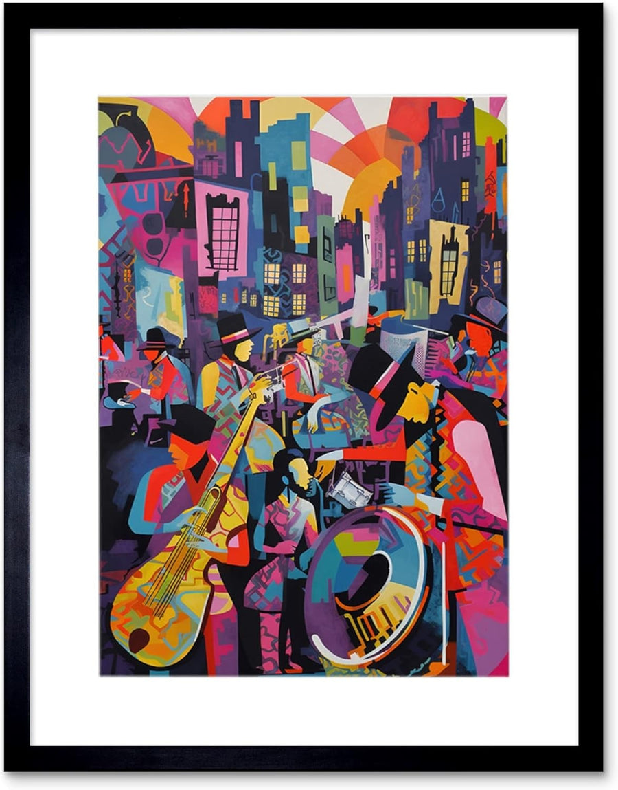 Festival Wall Art – Abstract Modern Musicians Print 12x16