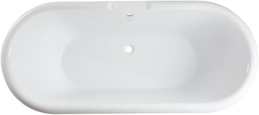 White Double Ended Freestanding Roll Top Bath 1795x785mm Copper Claw Feet