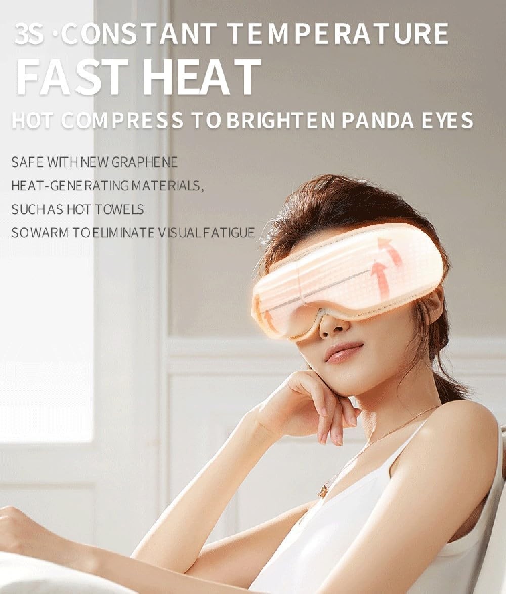 Heated Eye Massager Bluetooth Air Pressure Foldable