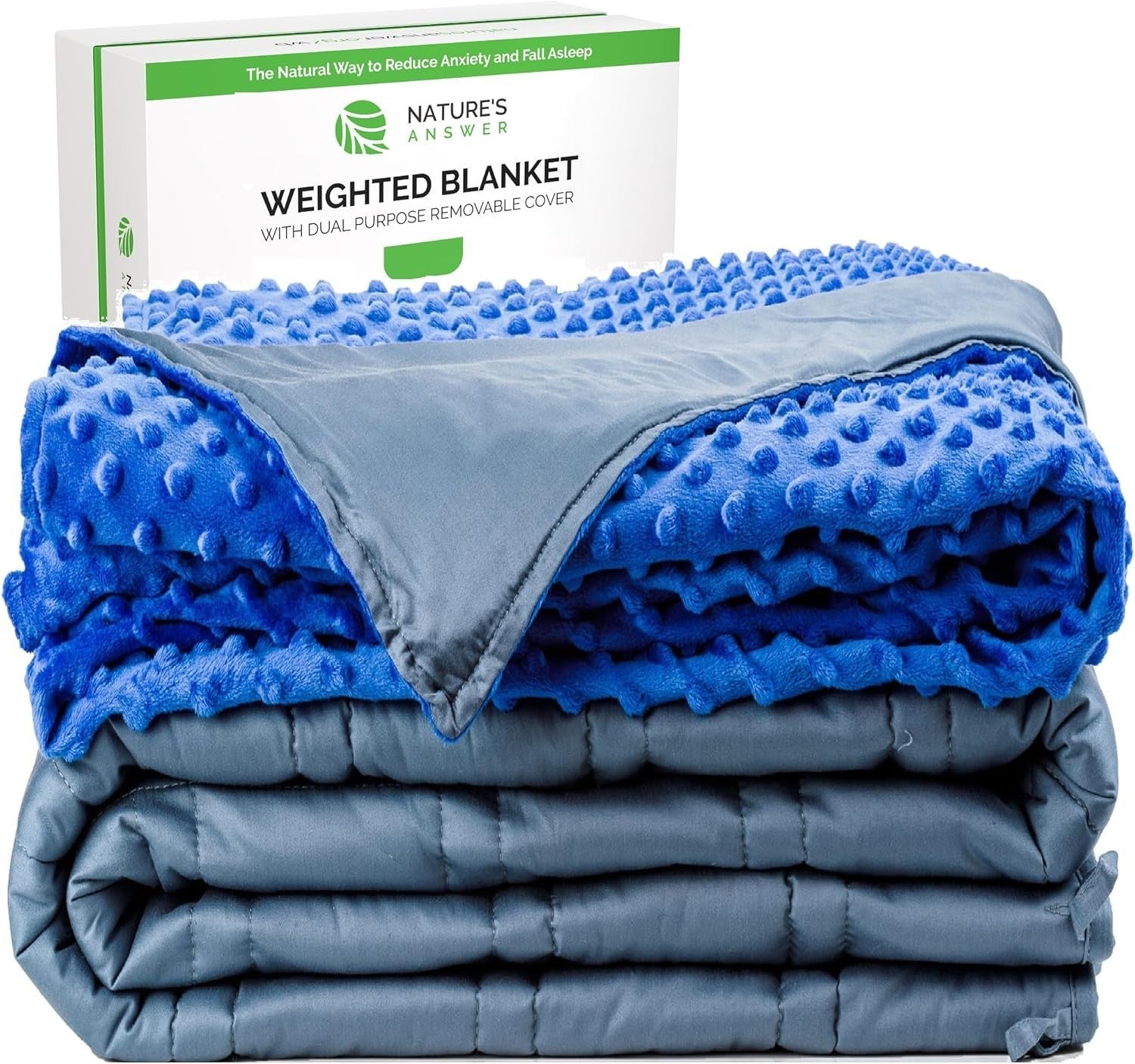 Grey 6.8kg Weighted Blanket 122x183cm Single with Removable Cover