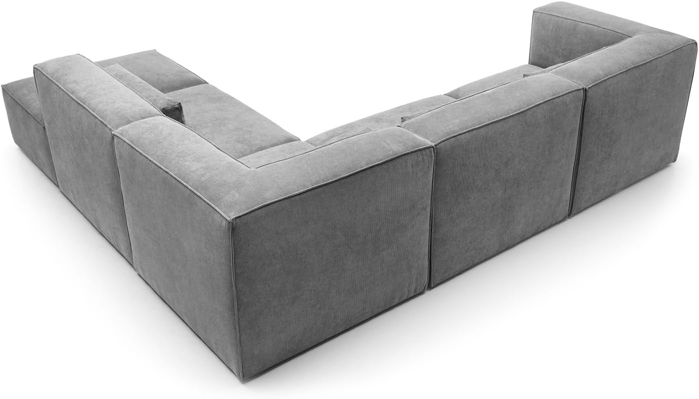 Light Grey Corner Sofa 5 Seater Modular L Shape | 282x257x73cm Sectional