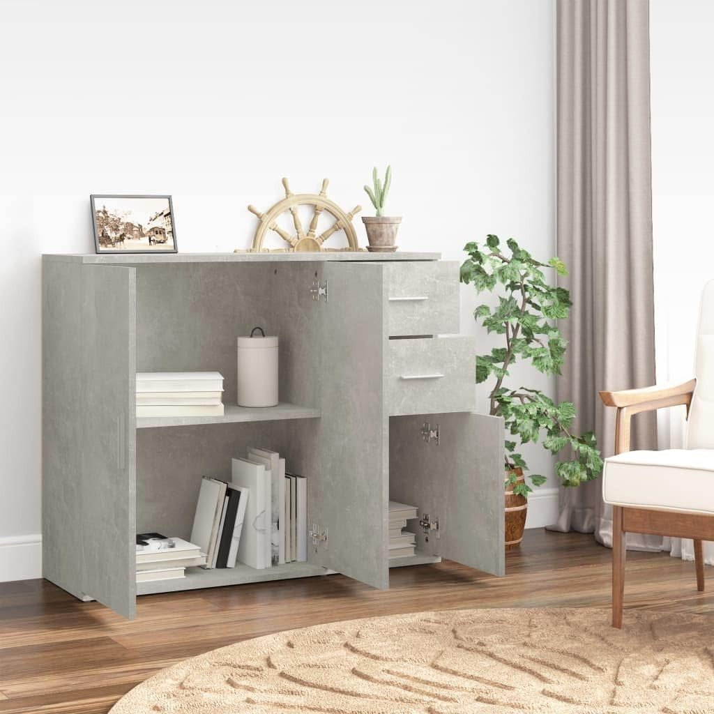 Modern Sideboard Cabinet Grey Storage Cupboard Drawers Unit for Living Room
