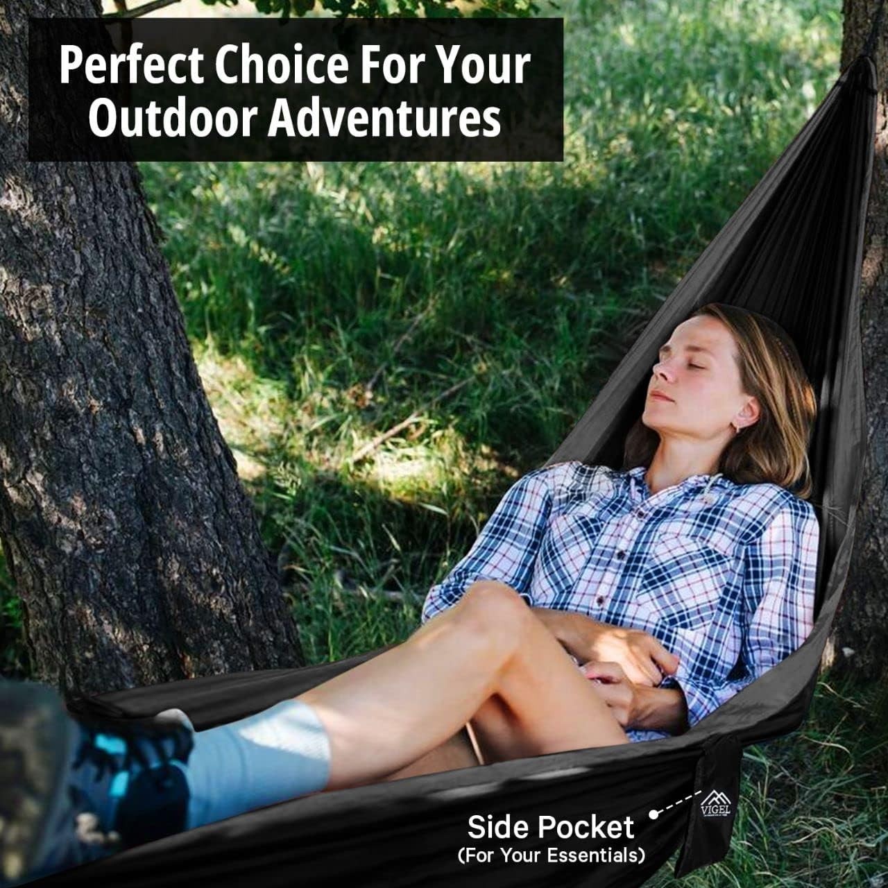 Single Camping Hammock | 108"x54" 400lb Portable Outdoor Travel Hammock