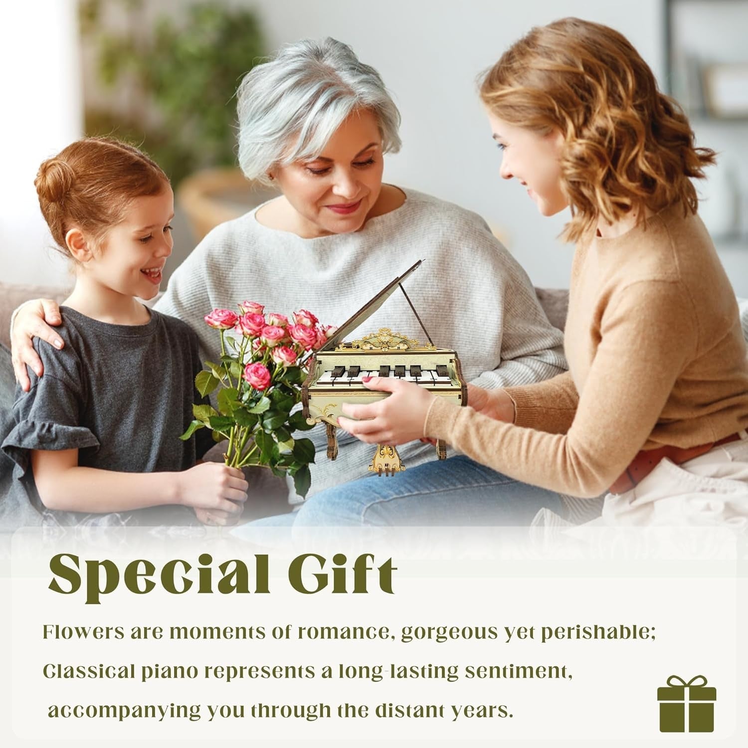 DIY 3D Wooden Piano Puzzle Music Box – Mechanical Craft Kit for Adults