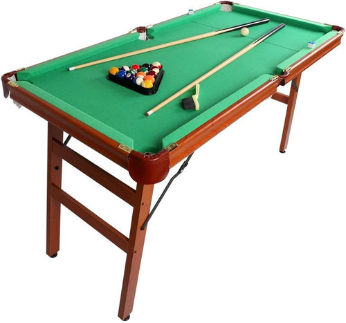 55in Folding Pool Table Space Saving Billiards Set w Cues Balls