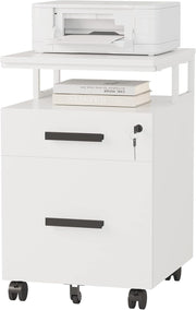 Locking Rolling File Cabinet 2 Drawer Under Desk A4 Legal Storage