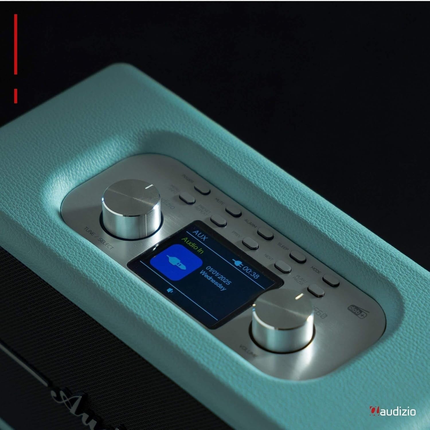 Retro DAB+ FM Radio Bluetooth Speaker USB MicroSD Alarm Clock Blue