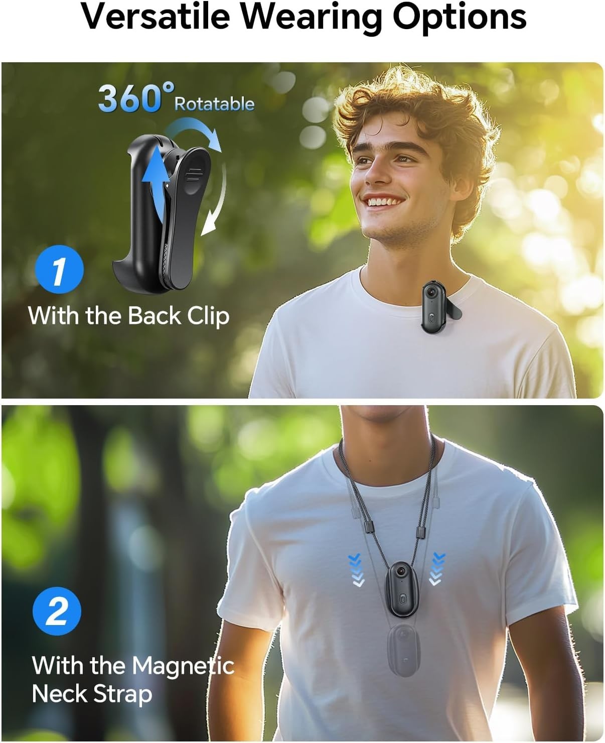 4K Mini Body Camera 64GB Wearable Action Cam Magnetic Clip Portable