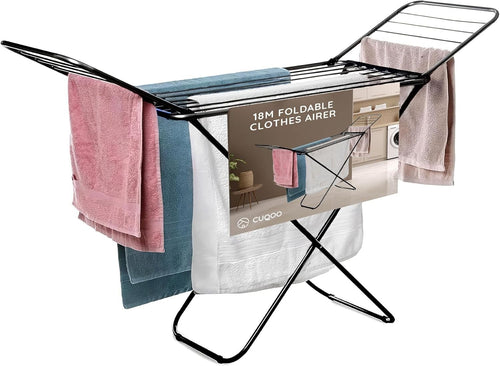 Heavy Duty Foldable Clothes Airer with Wings 22 Bars Indoor Outdoor Drying Rack
