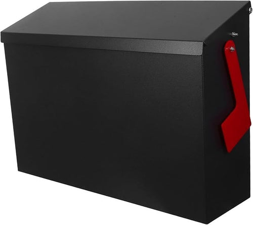 Large Outdoor Wall Mounted Mailbox – Weatherproof Stainless Steel Post Box Black