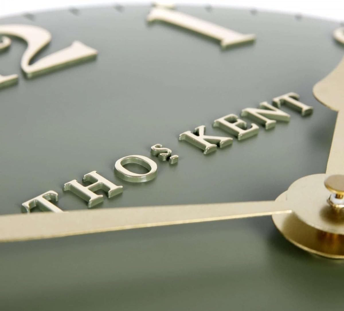 Silent Arabic Numeral Wall Clock Green Dial Metal Hands Modern Design