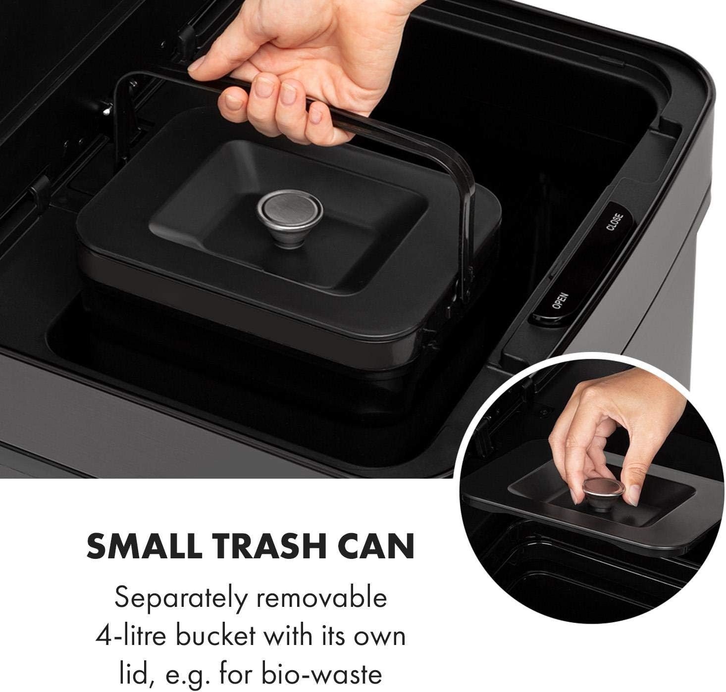 72L Touchless Kitchen Bin | Automatic Sensor Trash Can Black Stainless