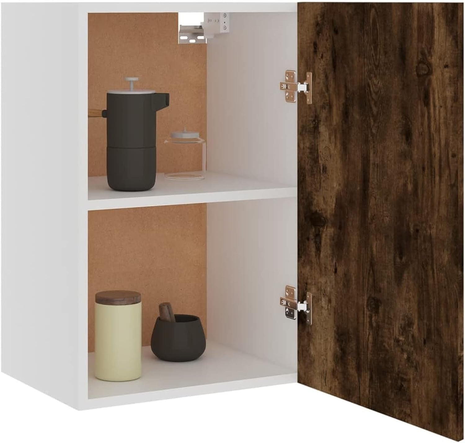 Kitchen Wall Cabinet Hanging Storage Cupboard with Doors & Shelves 39x31x60cm