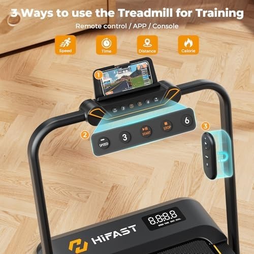 Under Desk Walking Pad Treadmill 8% Incline Foldable with Bluetooth & Remote