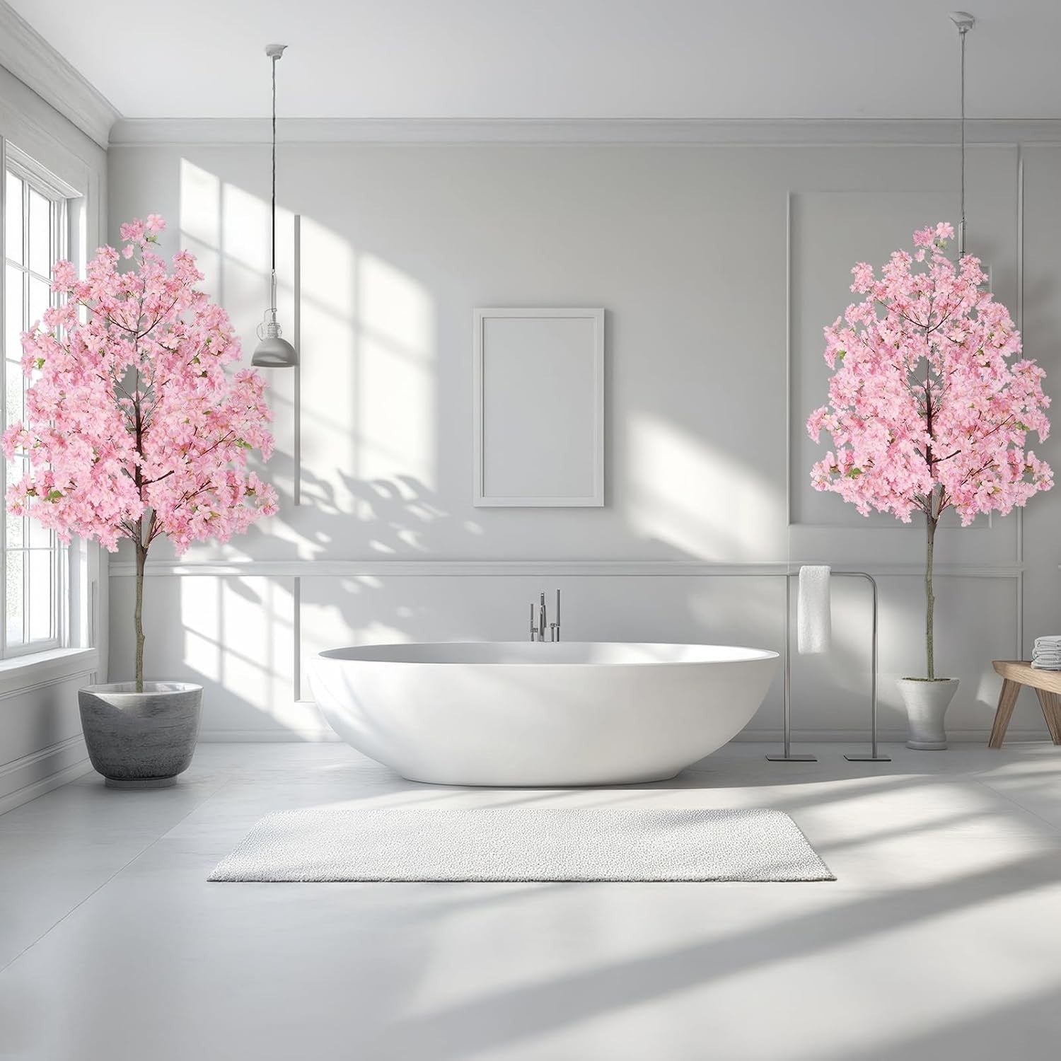 180cm Pink Artificial Cherry Blossom Tree Faux Flower Potted Decor Home Office