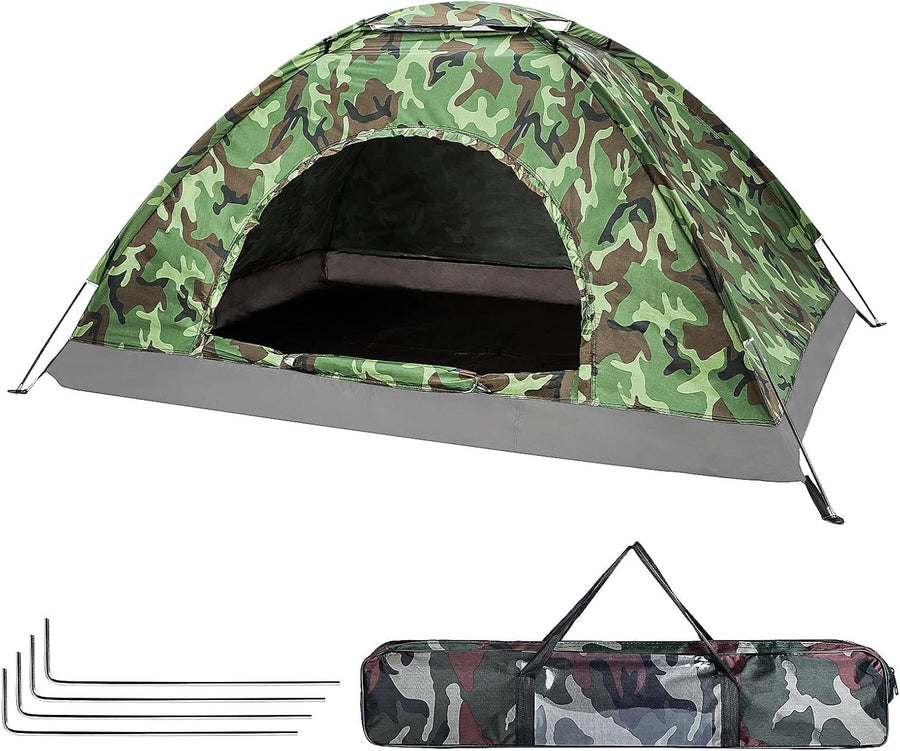 Camouflage 2-3 Person Backpacking Tent – Lightweight Camping Dome Tent
