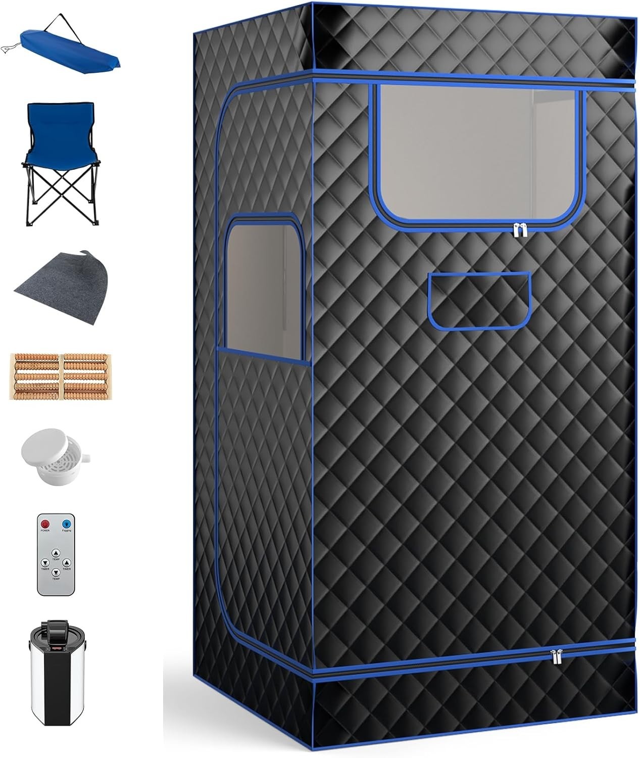 Portable Full Body Steam Sauna Tent w/ 3L Steamer & Remote – Home Spa Detox