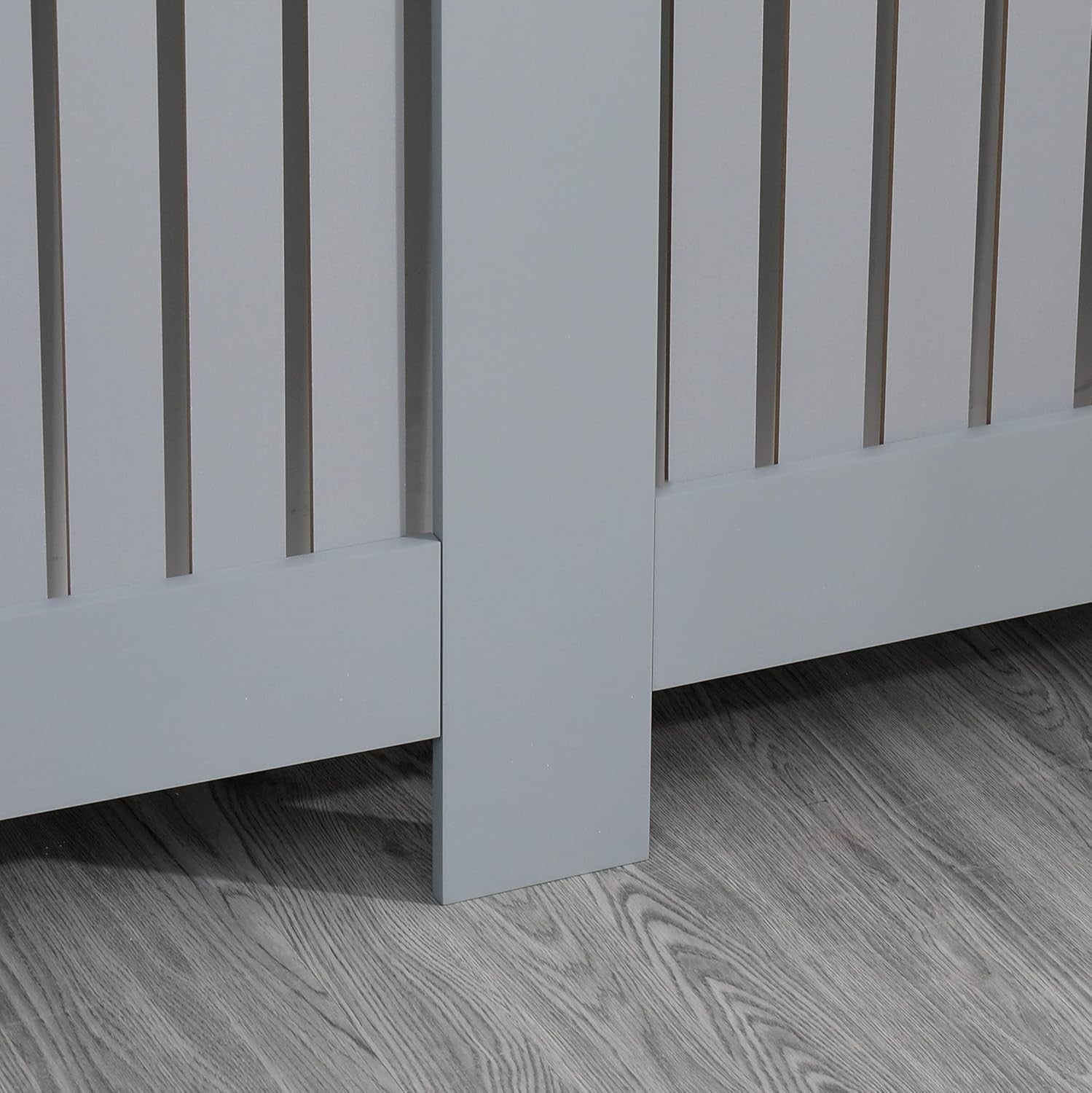Large Grey Radiator Cover | Modern MDF Vertical Slat Cabinet – Stylish Design