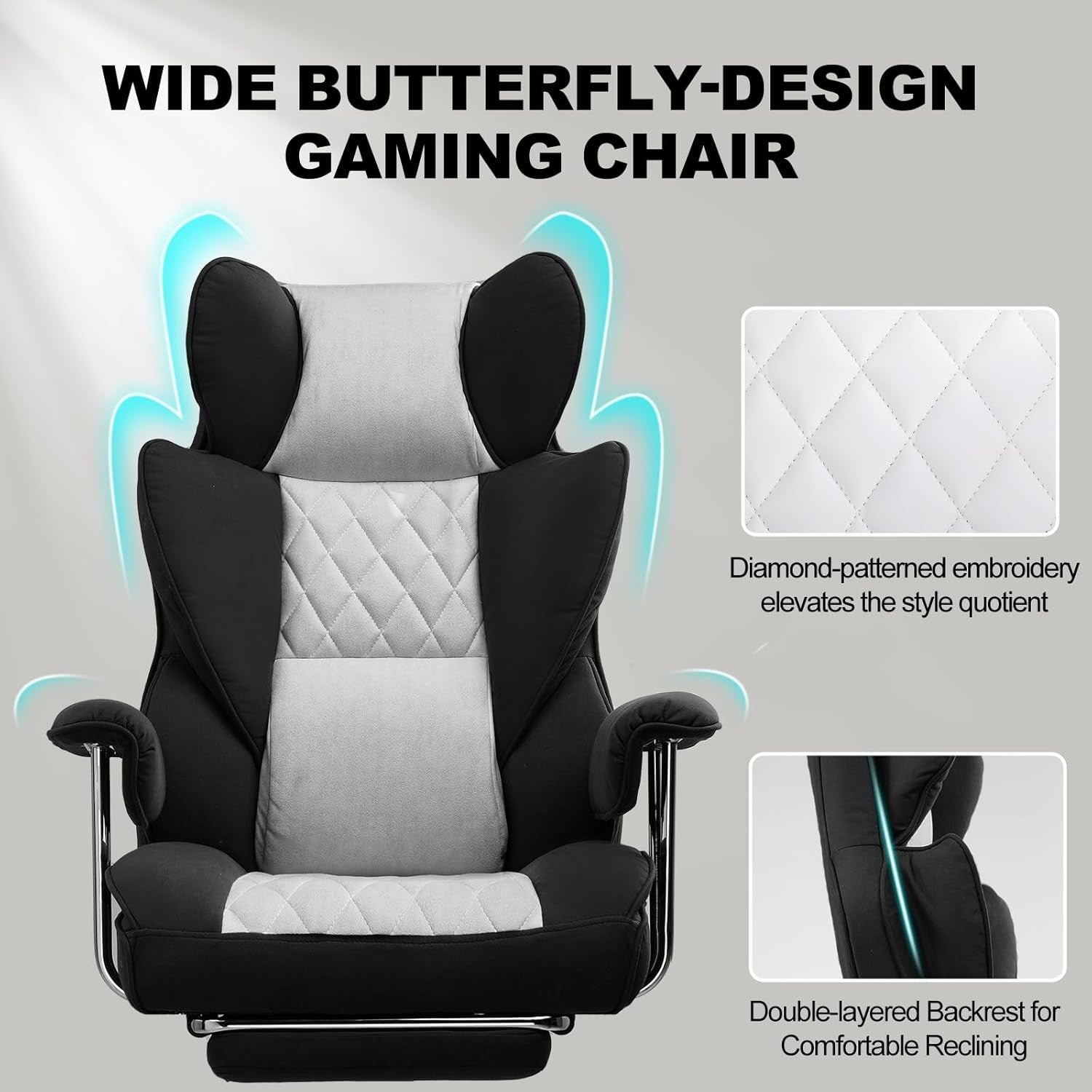 Ergonomic Gaming Chair Big & Tall Racing Seat Office Desk Recliner Footrest